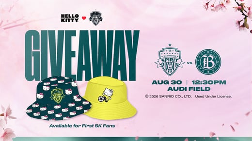 Hello Kitty Day giveaway: Spirit vs. Bay FC, Aug. 30, 12:30 p.m., Audi Field — bucket hats for the first 5,000 fans